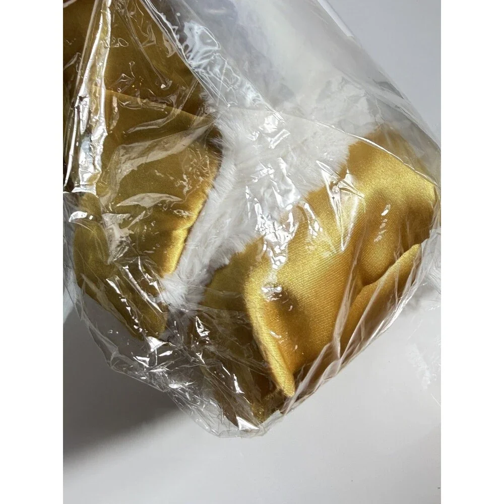 Minky Couture Tween Sunflower Gold White Faux Fur Throw Blanket Soft NWT